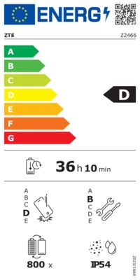 Energielabel von Blade A35e 64GB, Energieeffizienzklasse D. Daten siehe Produktdetailseite.