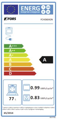 Étiquette énergétique de FCHD 6042 N-F, classe d'efficacité énergétique A. Données disponibles sur la page produit.