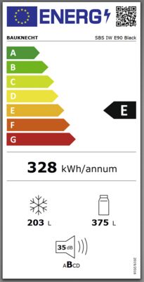 Energielabel von SBS IW E90 Black, Energieeffizienzklasse E. Daten siehe Produktdetailseite.