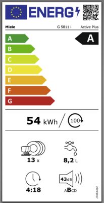 Energielabel von G 5811 i Active Plus, Energieeffizienzklasse A. Daten siehe Produktdetailseite.