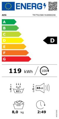 Energielabel von TR7T61580, Energieeffizienzklasse D. Daten siehe Produktdetailseite.