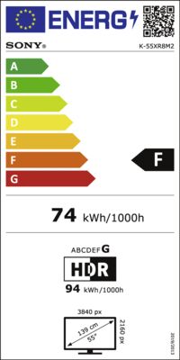 Energielabel von K55XR8M25BP.CEI, Energieeffizienzklasse F. Daten siehe Produktdetailseite.