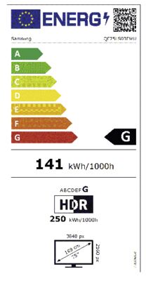 Energielabel von QE75LS03FWUXXN Frame Pro, Energieeffizienzklasse G. Daten siehe Produktdetailseite.