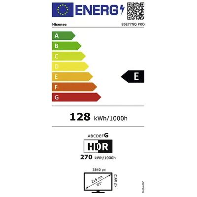 Energielabel von 85E77NQ PRO, Energieeffizienzklasse E. Daten siehe Produktdetailseite.