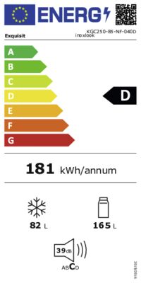 Energielabel von KGC250-85-NF-040D, Energieeffizienzklasse D. Daten siehe Produktdetailseite.