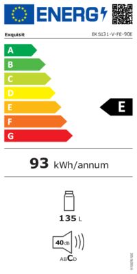 Energielabel von EKS131-V-FE-090E, Energieeffizienzklasse E. Daten siehe Produktdetailseite.