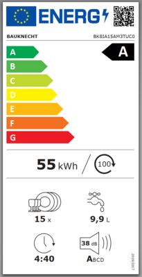 Energielabel von BK8IA15AM3TUC0, Energieeffizienzklasse A. Daten siehe Produktdetailseite.