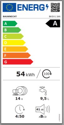Energielabel von BKSV1 IAN, Energieeffizienzklasse A. Daten siehe Produktdetailseite.