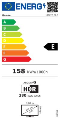Energielabel von 100E7Q PRO, Energieeffizienzklasse E. Daten siehe Produktdetailseite.