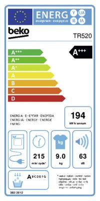 Etichetta energetica di TR520 manhatten gray, classe di efficienza energetica A+++. Dati disponibili sulla pagina del prodotto.