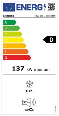 Energielabel von Fdgd 1404-20, Energieeffizienzklasse D. Daten siehe Produktdetailseite.