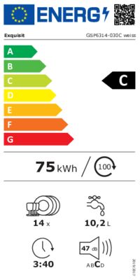 Energielabel von GSP6314-030C, Energieeffizienzklasse C. Daten siehe Produktdetailseite.