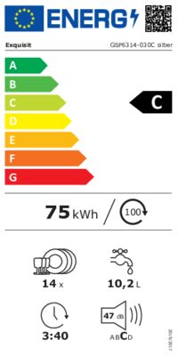 Energielabel von GSP6314-030C, Energieeffizienzklasse C. Daten siehe Produktdetailseite.