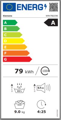 Energielabel von WR47B2C90 topTeam, Energieeffizienzklasse A. Daten siehe Produktdetailseite.