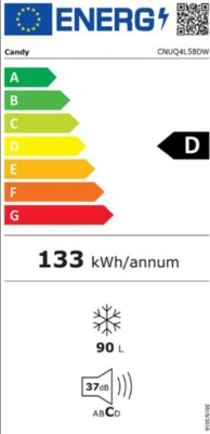 Energielabel von CNUQ4L58DW, Energieeffizienzklasse D. Daten siehe Produktdetailseite.