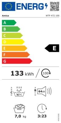 Energielabel von WTP 472 100, Energieeffizienzklasse E. Daten siehe Produktdetailseite.