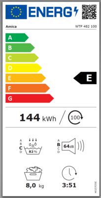 Energielabel von WTP 482 100, Energieeffizienzklasse E. Daten siehe Produktdetailseite.