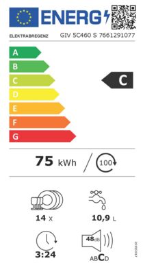 Energielabel von GIV 5C460 S, Energieeffizienzklasse C. Daten siehe Produktdetailseite.