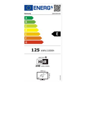 Energielabel von QE83S85HAEXXN, Energieeffizienzklasse E. Daten siehe Produktdetailseite.