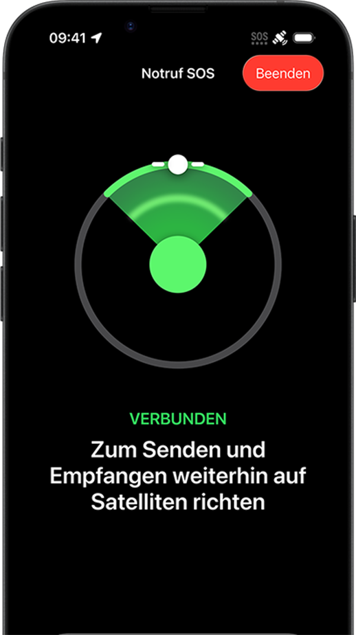 Nachrichten über Satellit wird verwendet