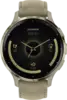 Garmin Venu® 3S, Soft Gold rand van roestvrij staal met French Grey behuizing en siliconen band