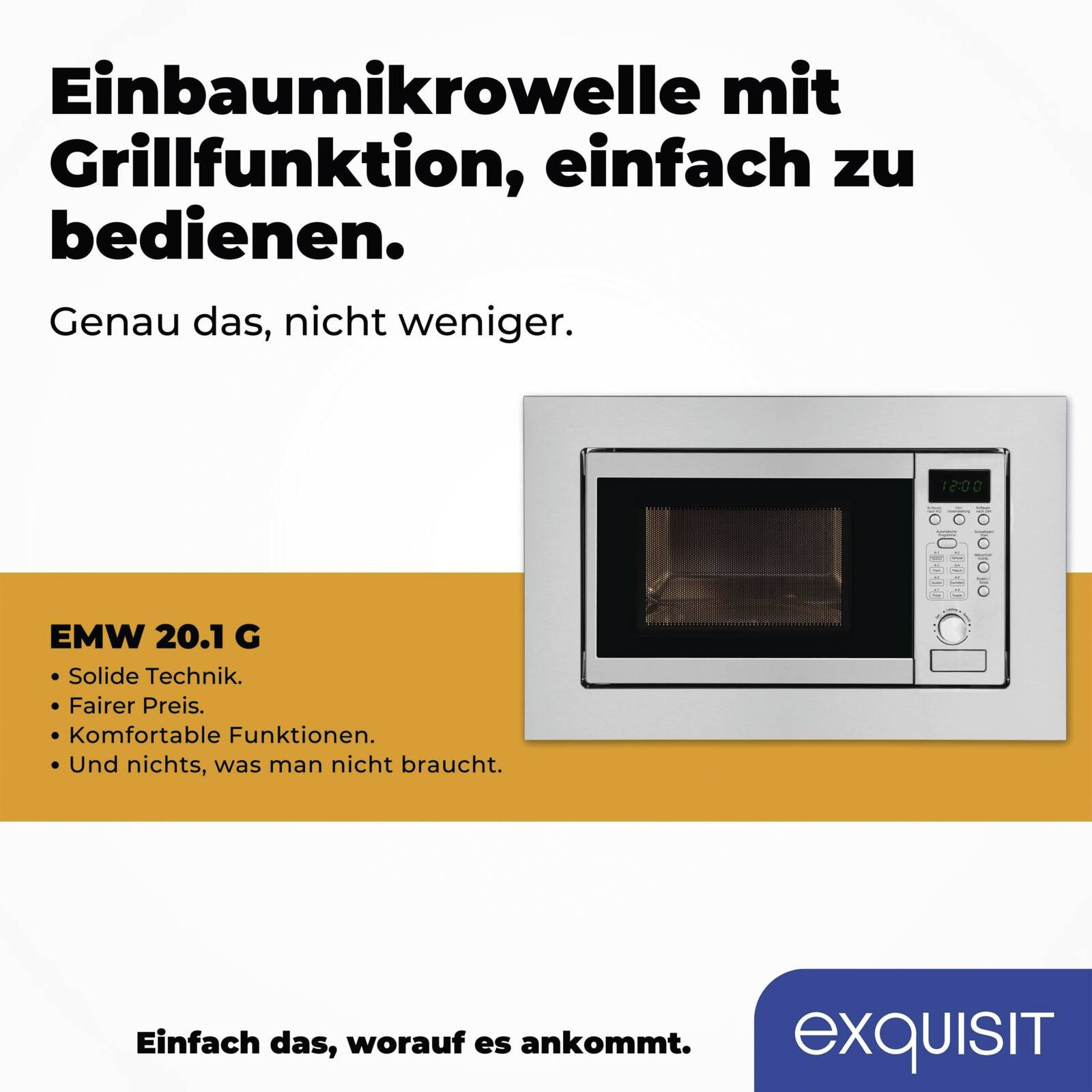 Abbildung 3 zu Exquisit EMW 20.1 G Edelstahl Kombi-Mikrowelle,Einbaugerät,20 l 100Watt Top Deal