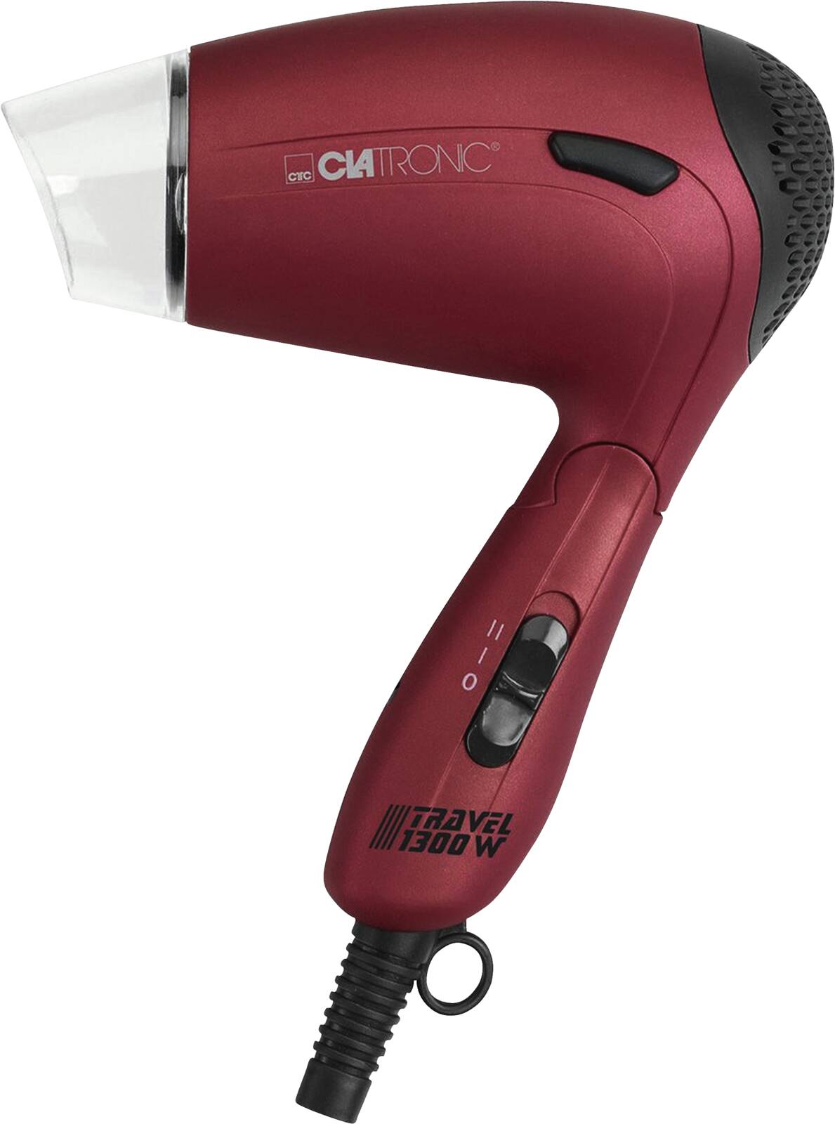 Abbildung 1 zu Clatronic Haartrockner HTD 3429 Reise Fön Klappbar 1.300 Watt Rot +Tasche