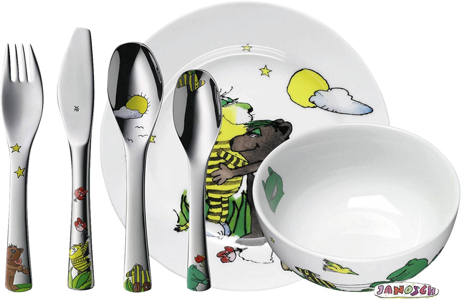 Abbildung 1 zu WMF Kindergeschirr Set 6 JANOSCH ab 3 Jahre Besteck +Teller +Schüssel