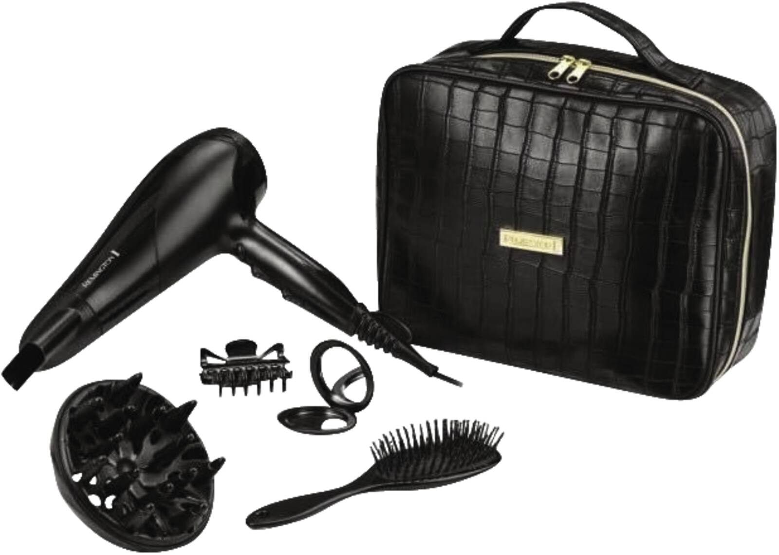 Abbildung 1 zu Remington Fön Haartrockner D3195GP Schwarz 2.200 Watt Ionen-Funktion + Zubehör
