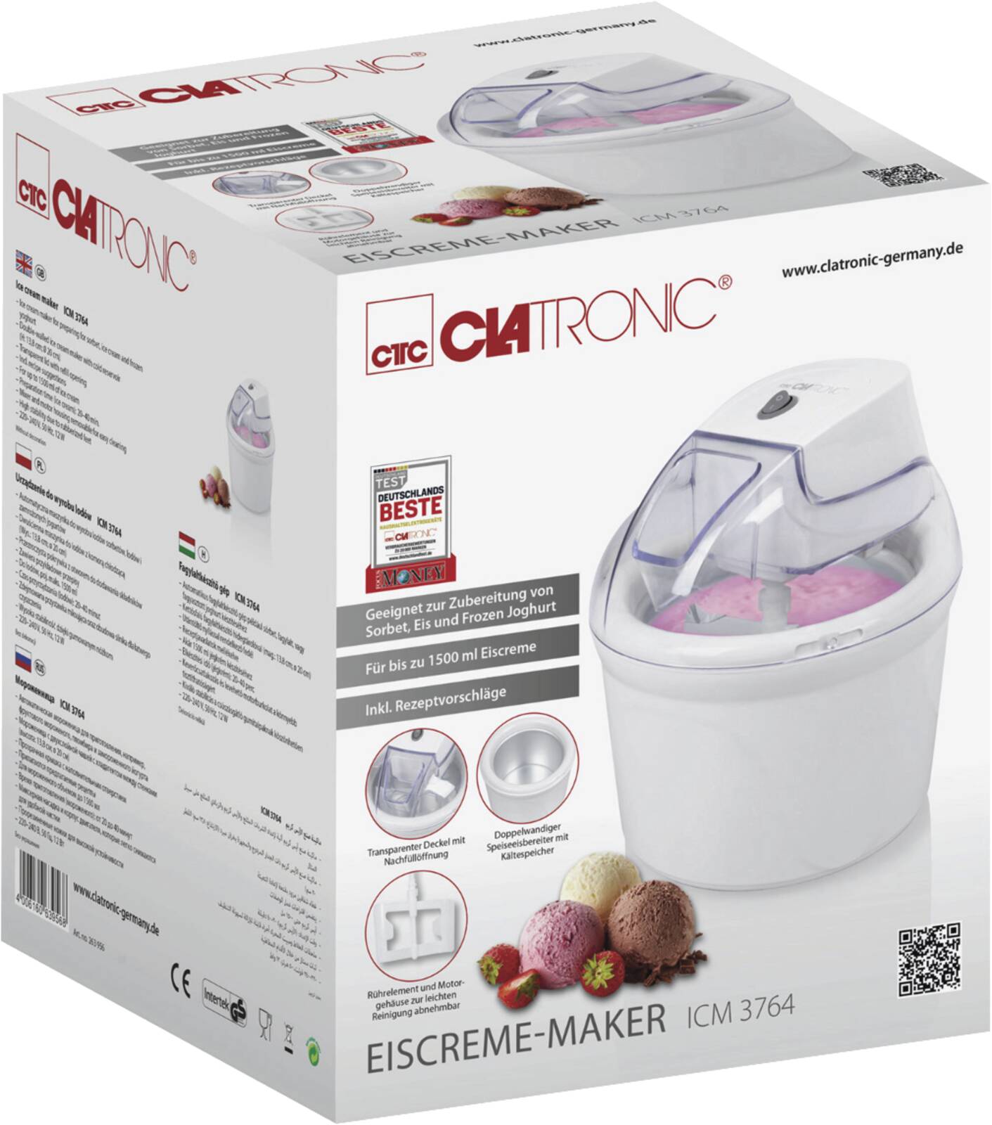 Abbildung 3 zu Clatronic Eismaschine ICM 3764 1,5L Nachfüllöffnung Deckel