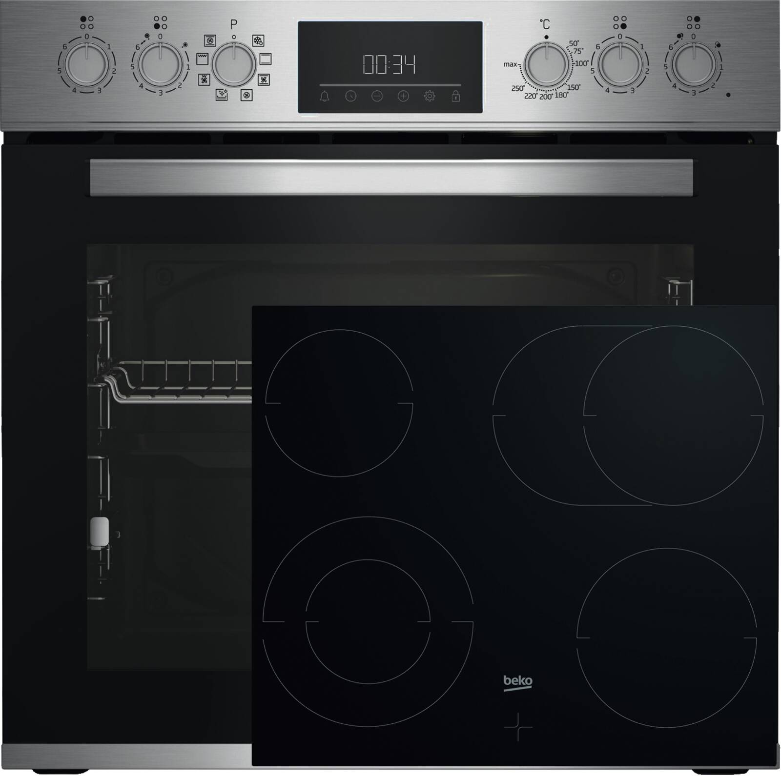 Abbildung 1 zu Beko Einbau Herd Set BBUM12328X 72 l Garraum + Glaskeramik Kochfeld  B Ware