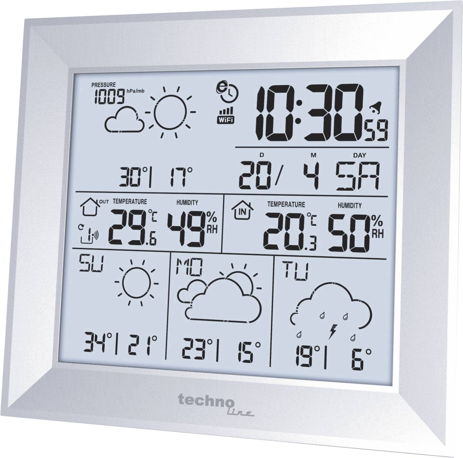 Abbildung 1 zu Technoline Wetterstation WD 2000 Uhr Hygrometer Wetterprognose Temperat. B Ware