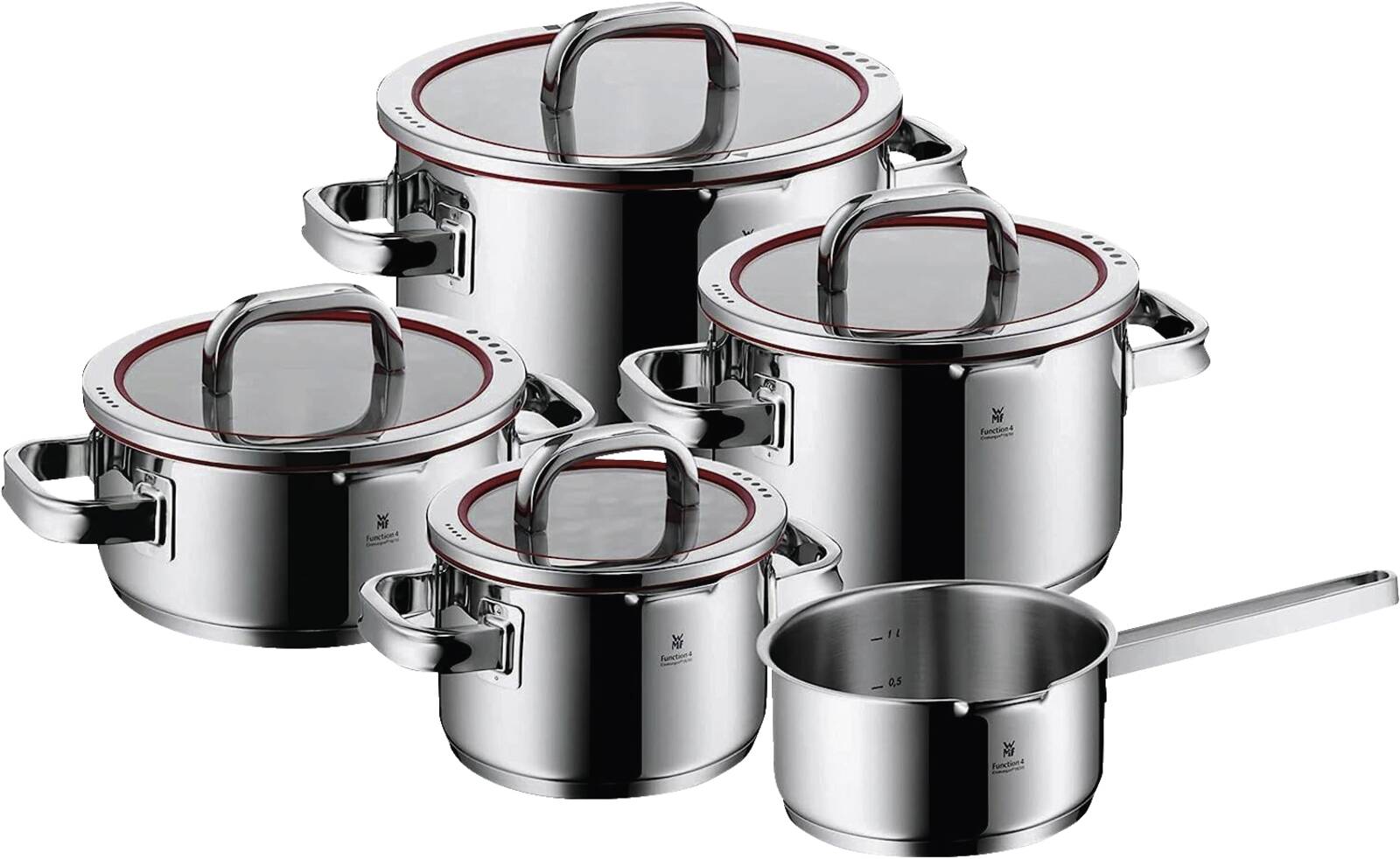 Abbildung 1 zu WMF Function 4 Topf Set 5 tlg. Chromargan + Deckel TransTherm®-Allherdb. B Ware