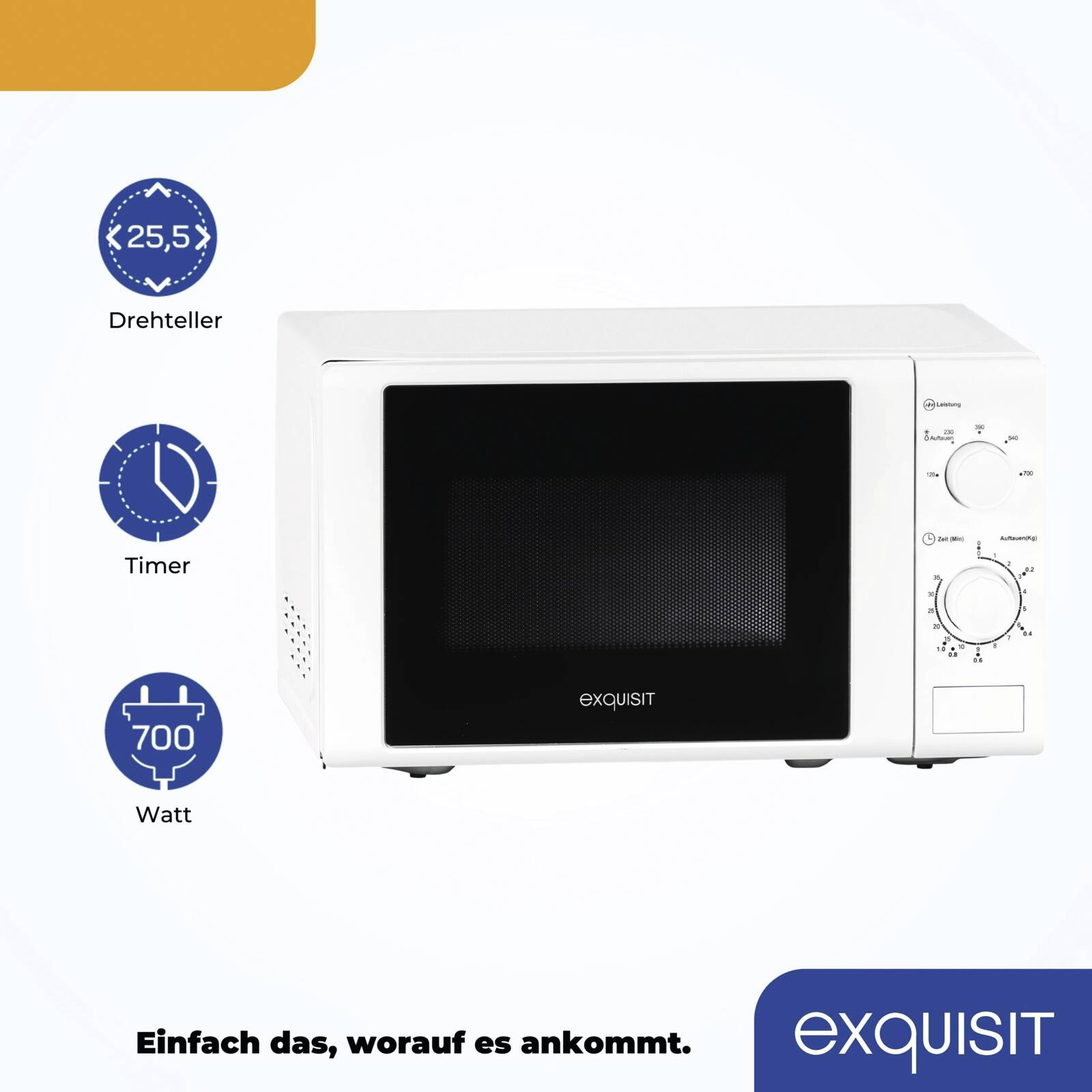 Abbildung 3 zu Exquisit MW 900-030 Weiss Solo-Mikrowelle, 20 l,5Leistungsstufen,700Watt