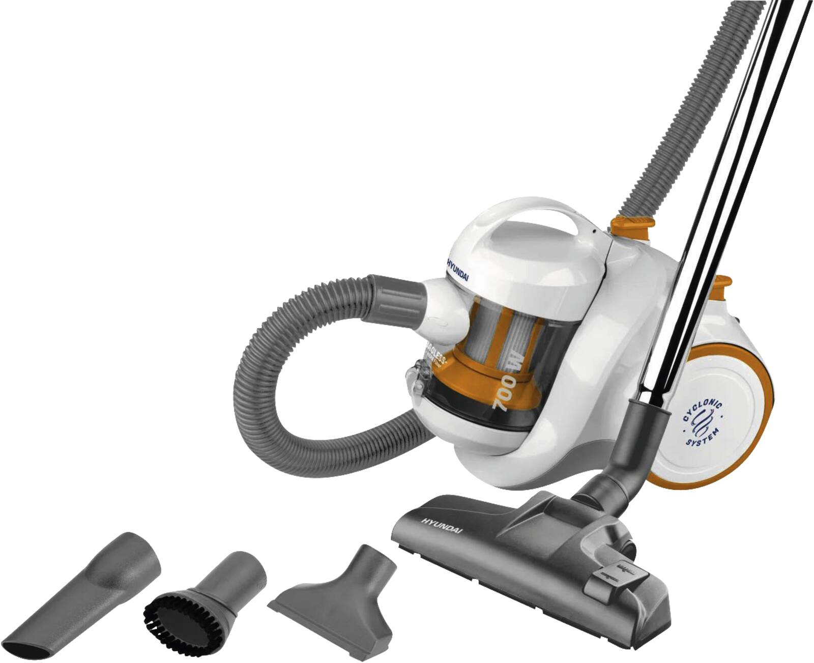 Abbildung 3 zu Hyundai Bodenstaubsauger VC 009 weiss beutellos 700 Watt + Zubehör B Ware
