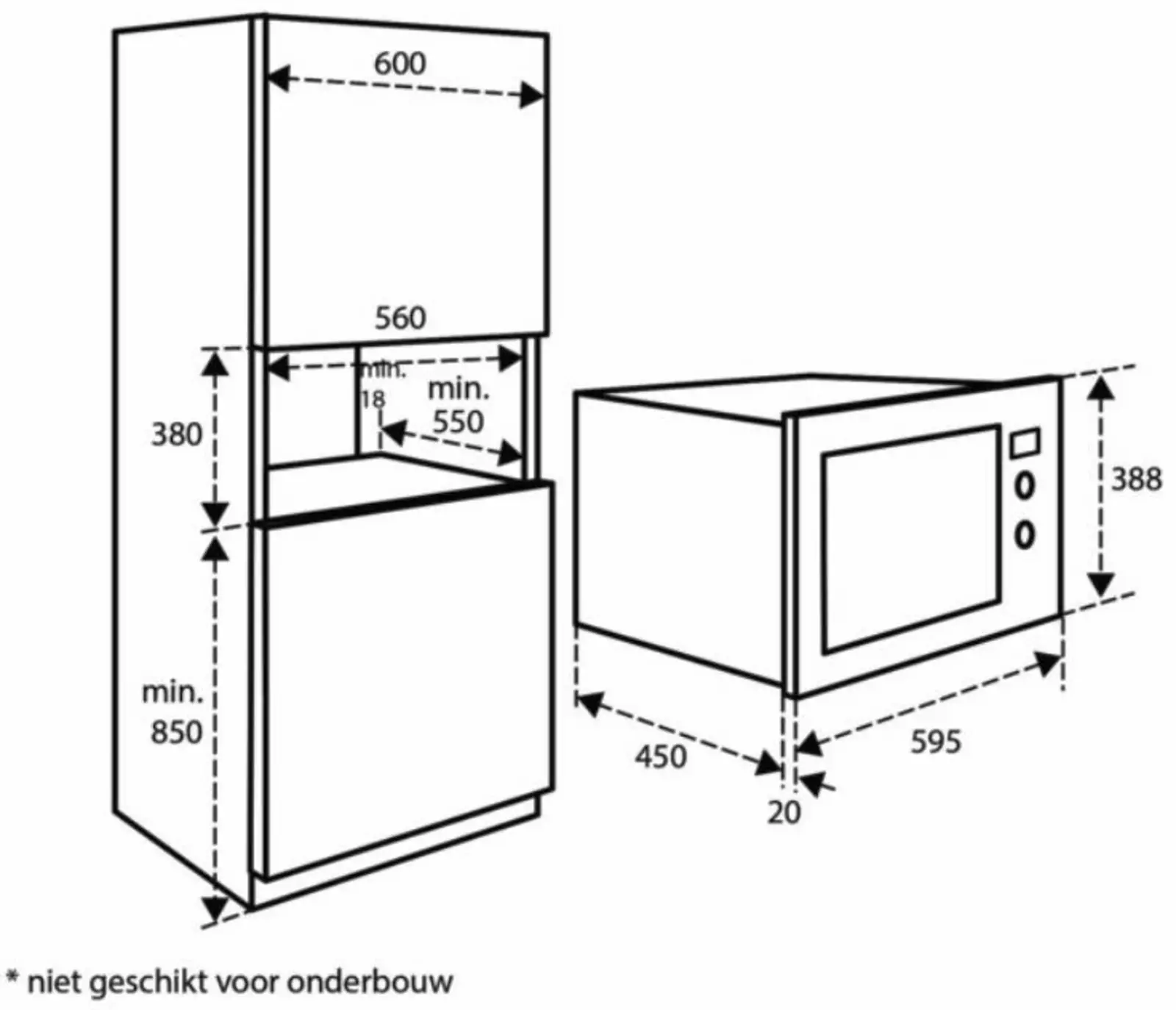 Inventum IMC6032F inbouw combimagnetron