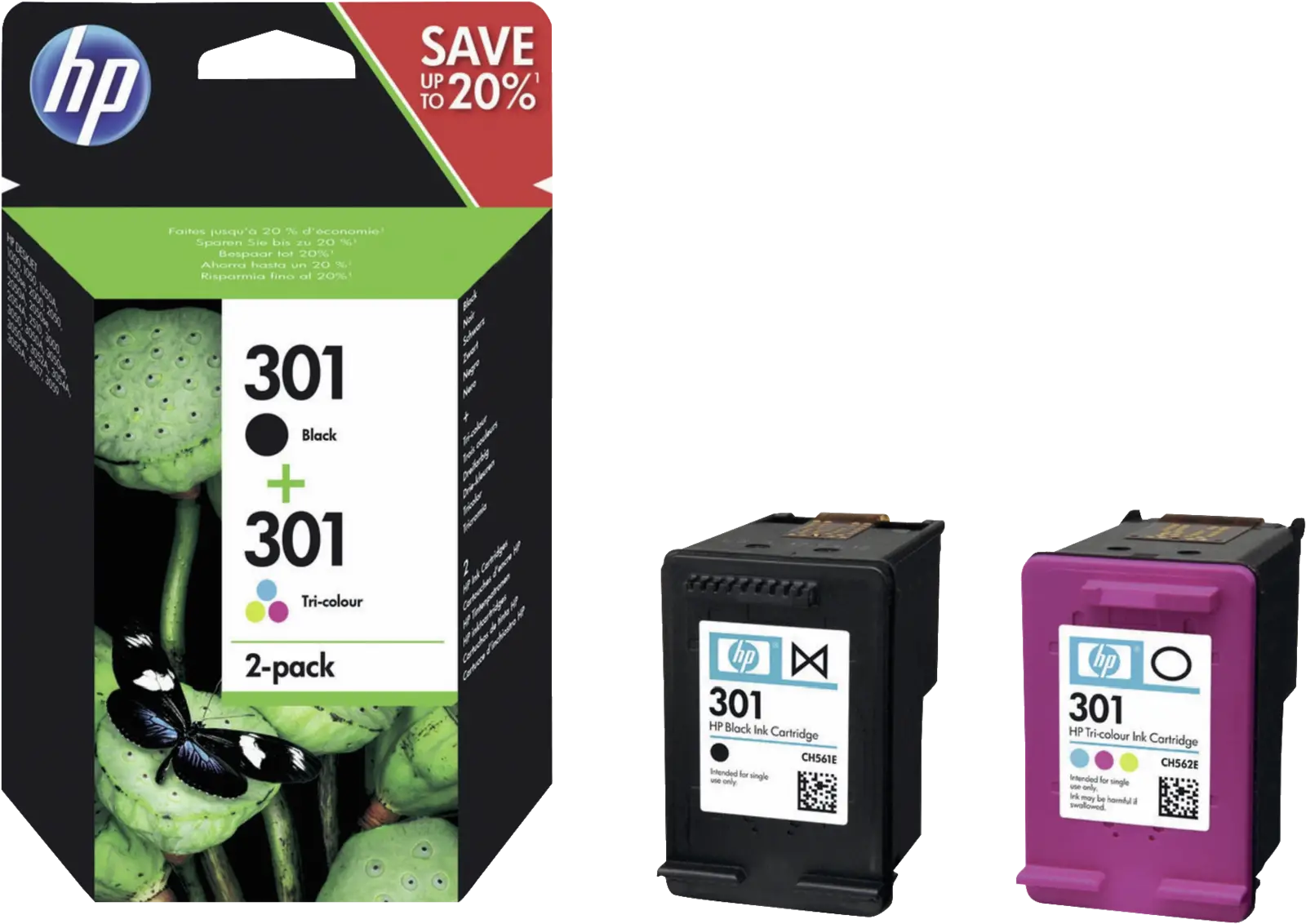 Hewlett Packard HP 301 ink combo 2pack black/color