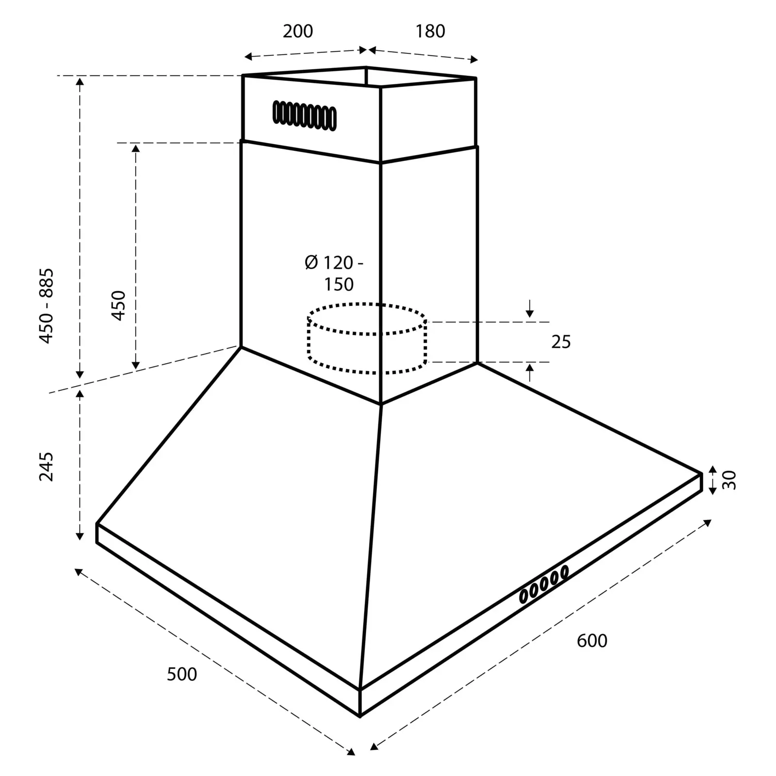 Inventum AKP6000RVS Afzuigkap - 60 cm - RVS