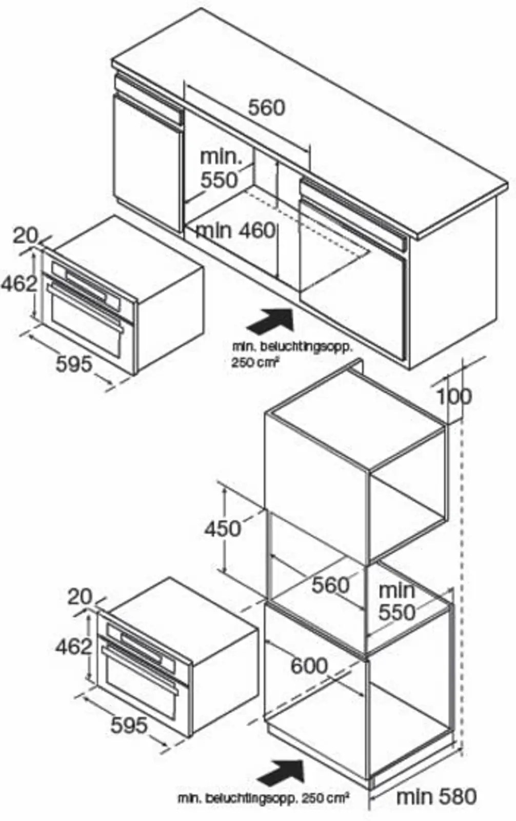 ETNA CM244RVS inbouw combimagnetron