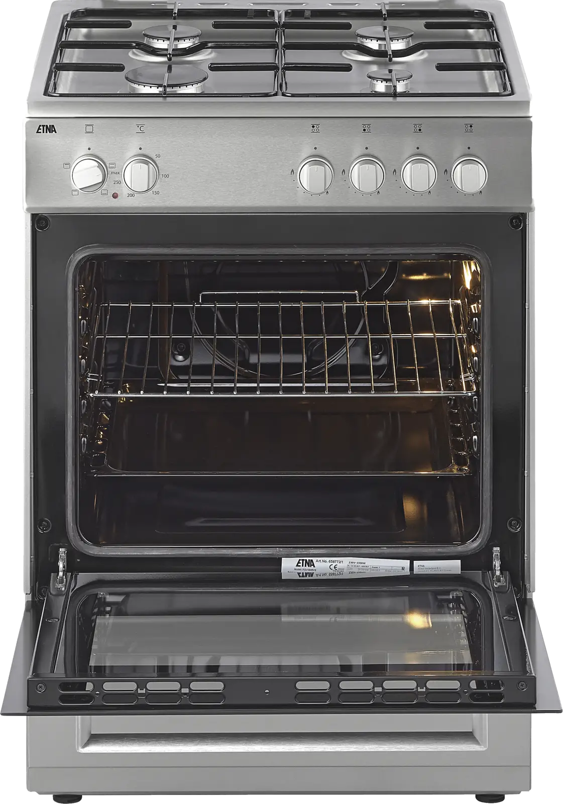 ETNA FGV160RVS Gas- en Elektrofornuis - 60 cm