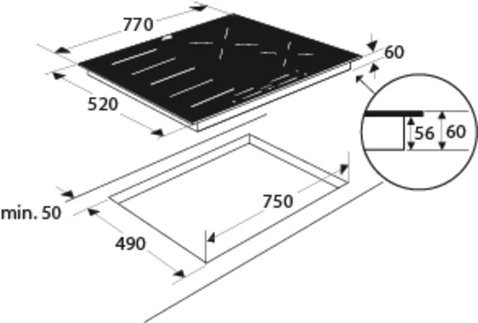 ETNA KIF577ZT inductie kookplaat