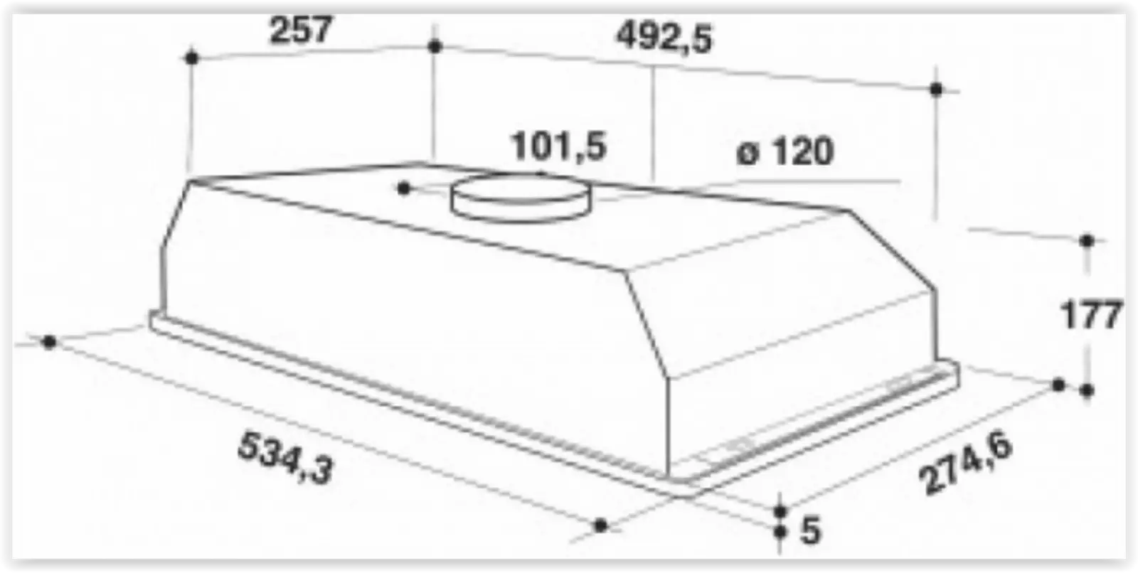 Whirlpool WCT 64 FLY X geintegreerde afzuigkap