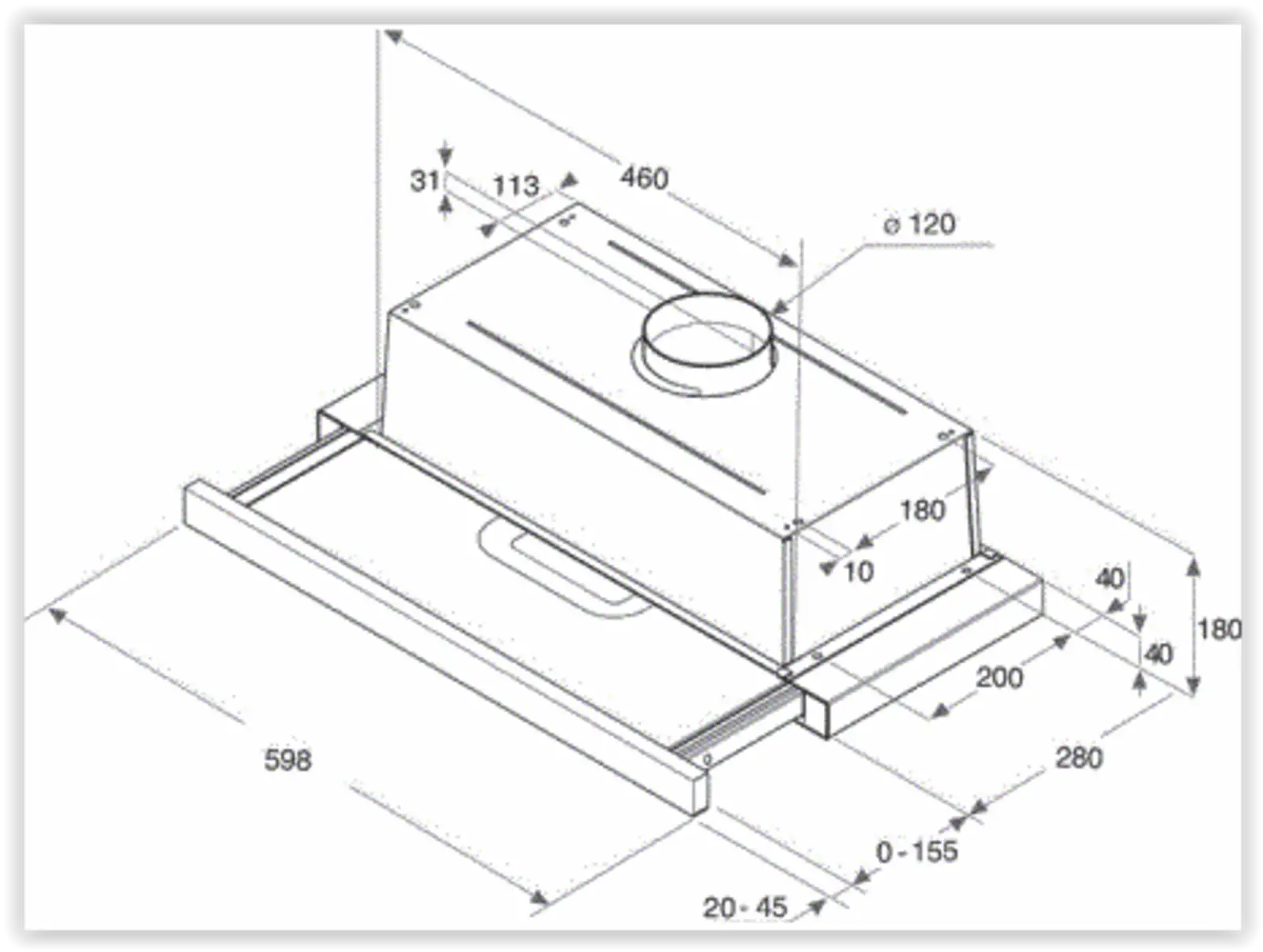 Whirlpool AKR 749/1 NB geintegreerde afzuigkap