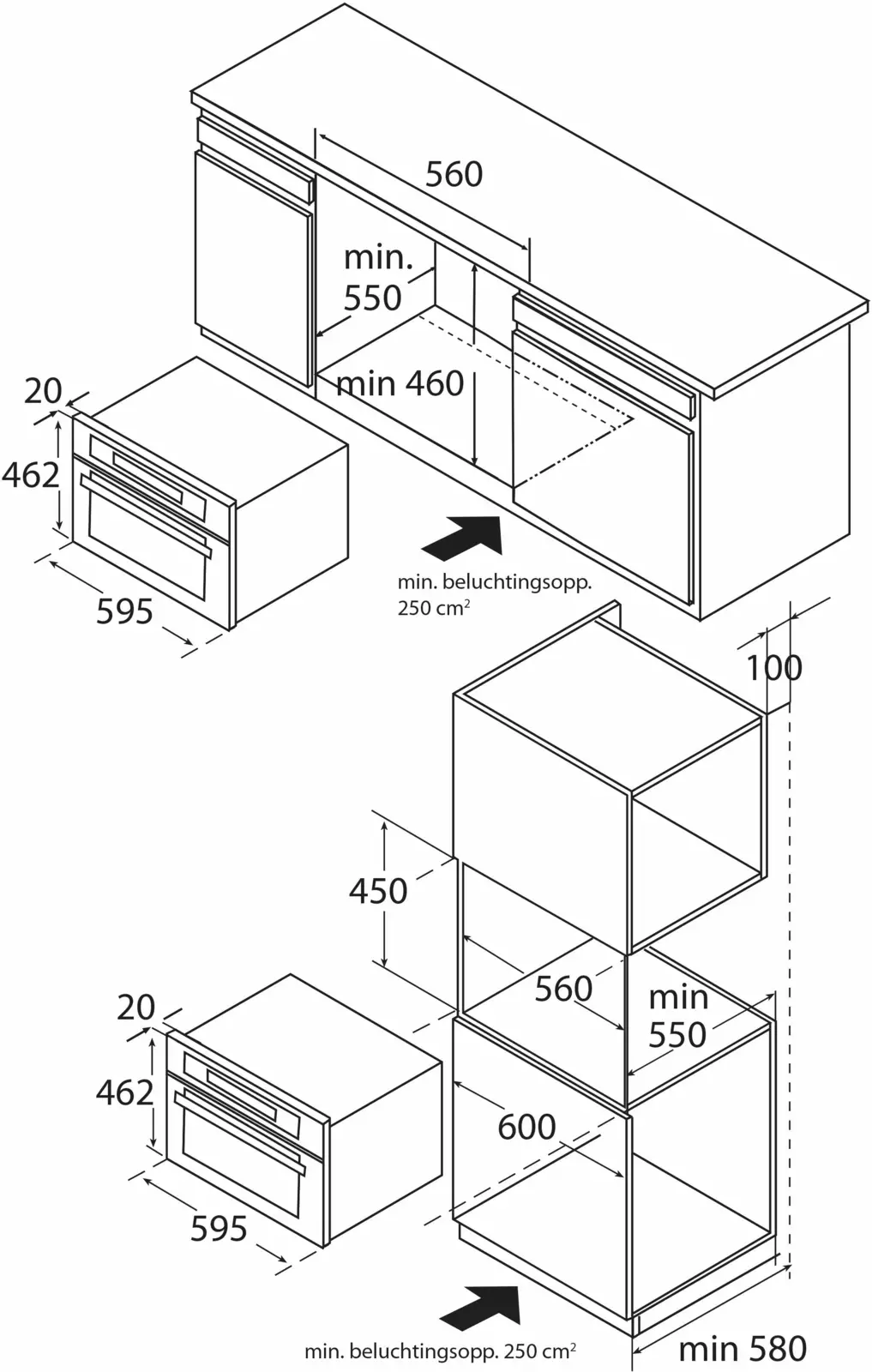 ETNA CM244ZT inbouw combimagnetron