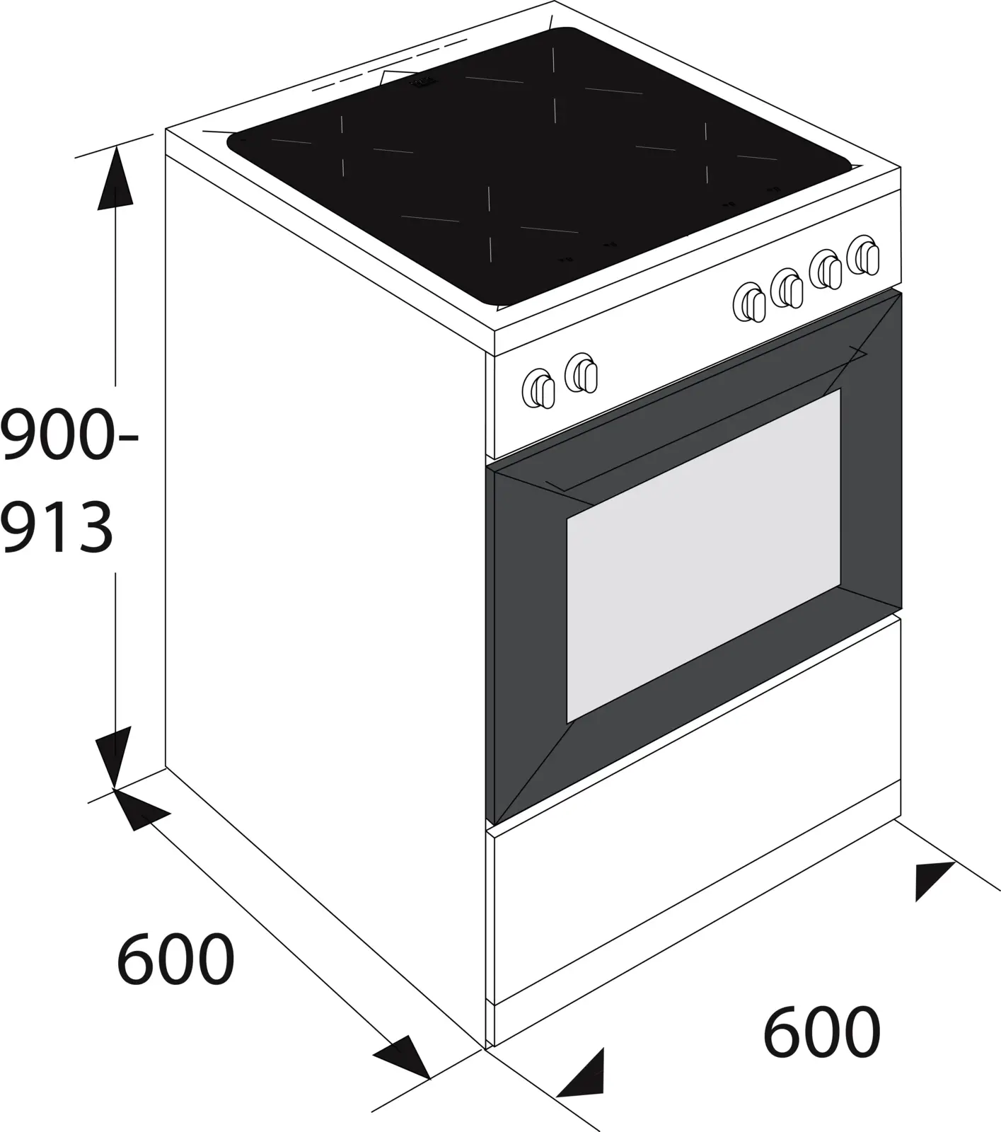 ETNA FIV560ZWA inductie fornuis
