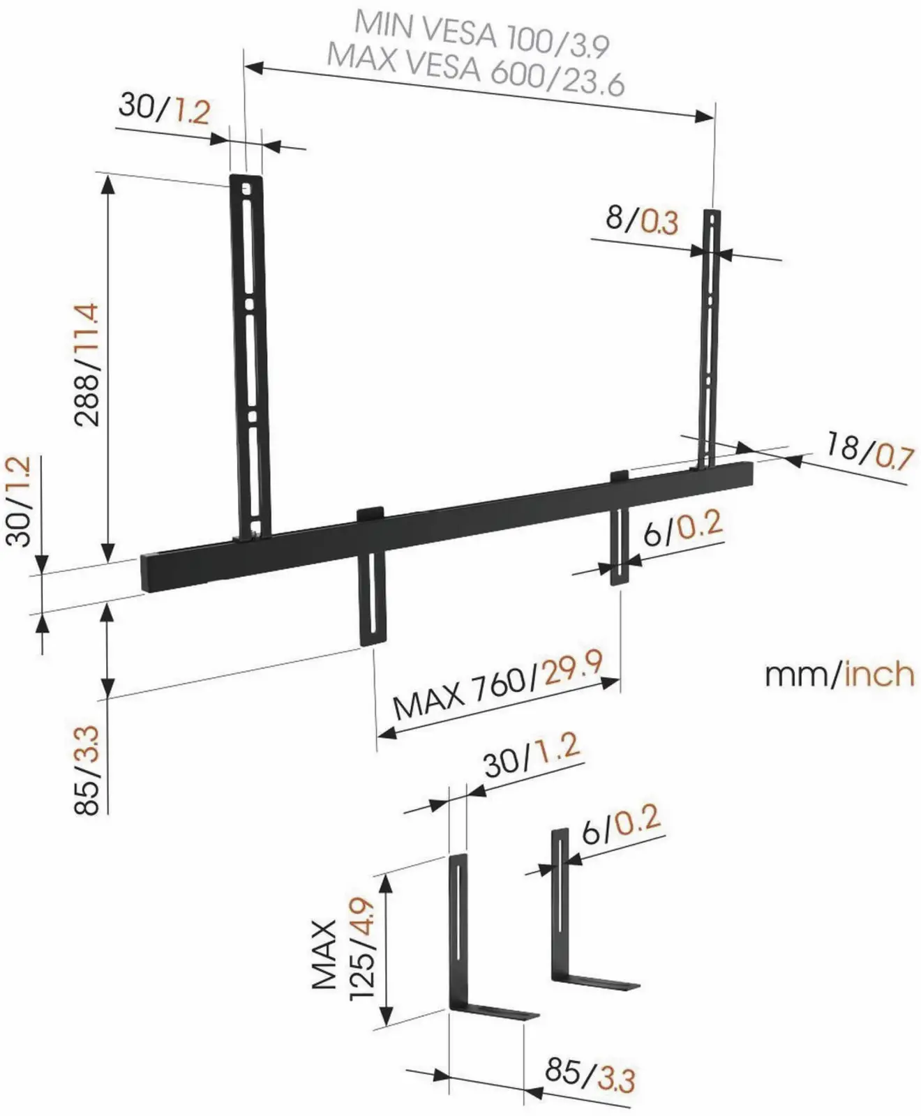 Vogel's SOUND 3550 Soundbar beugel