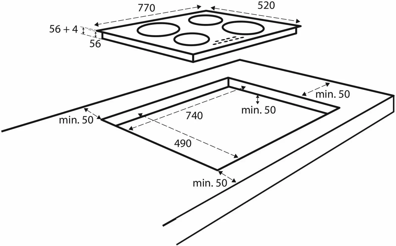Inventum IKI7735 Inbouw Inductiekookplaat