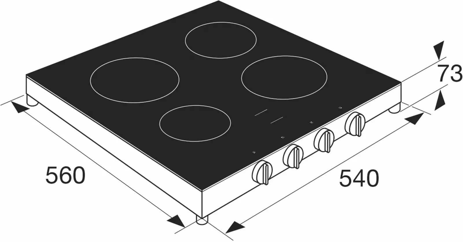 ETNA KCV154WIT Keramische Kookplaat