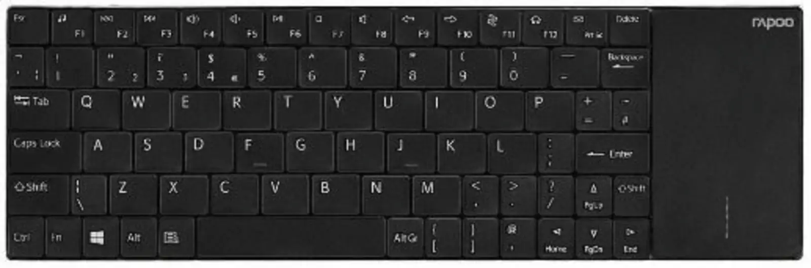 Rapoo E2710 Wireless Multimedia Touchpad Keyboard zwart