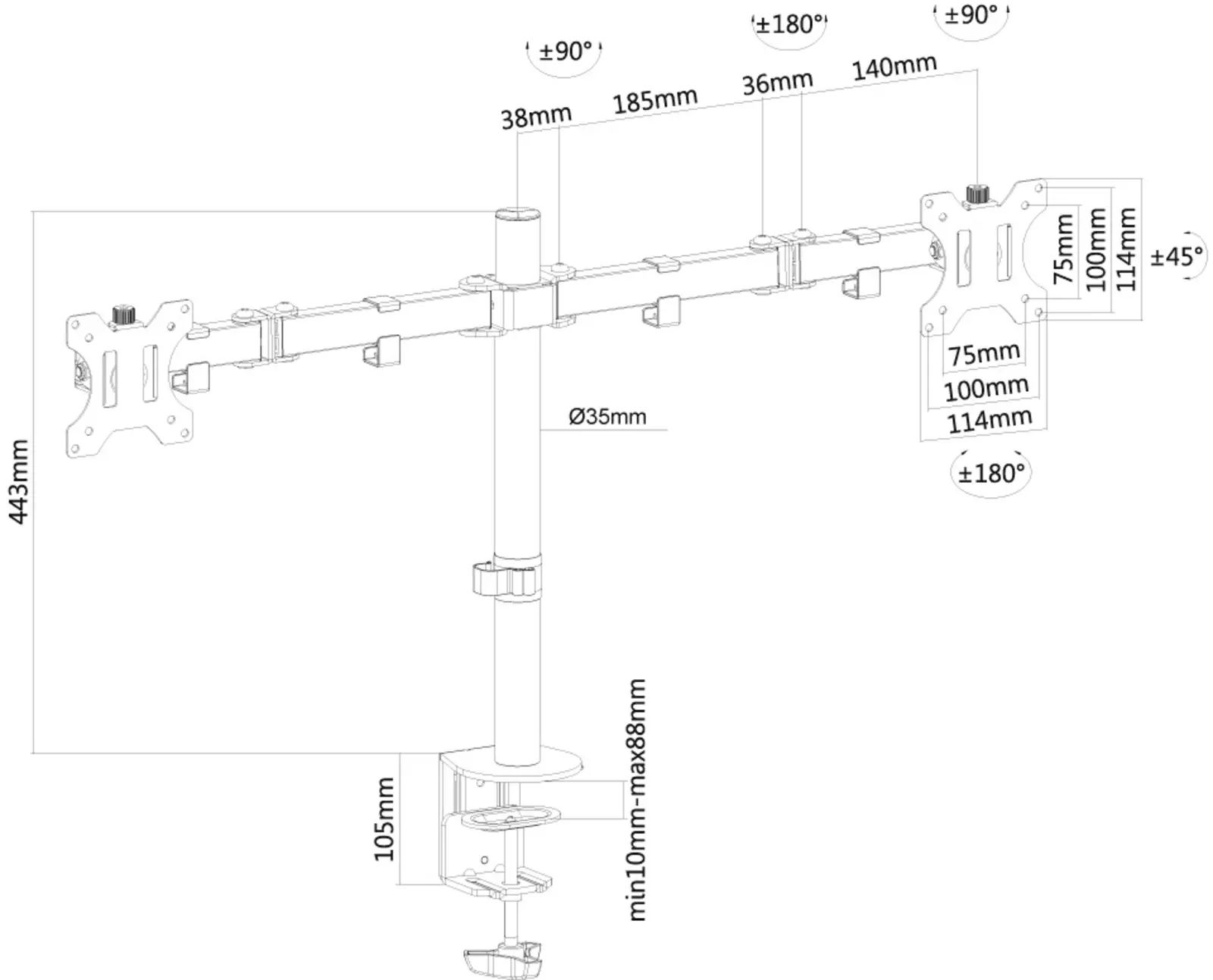 Neomounts FPMA-D550D monitorarm